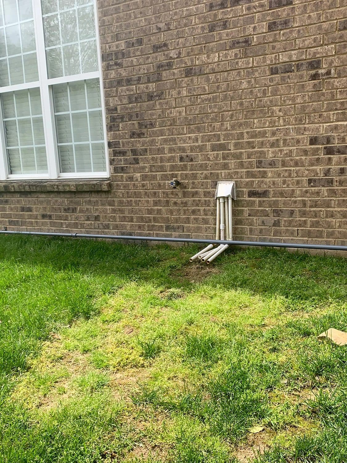 Gas line installed along the exterior wall of a Nolensville, TN home